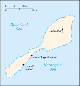 Mapa del territorio actual de Jan Mayen