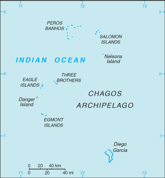Mapa del territorio actual de Territorio Británico del Océano Índico