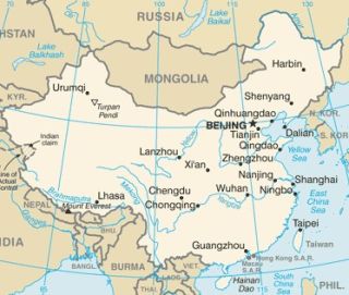 Mapa del territorio actual de China