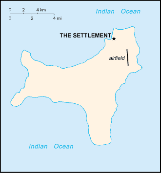 Mapa del territorio actual de Islas Chrystmas