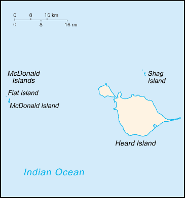 Mapa del territorio actual de Heard Island and McDonald Islands