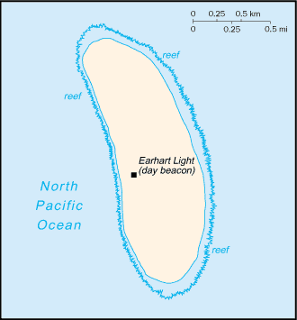 Mapa del territorio actual de Isla Howland