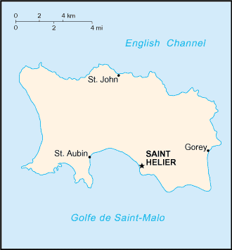 Mapa del territorio actual de Jersey