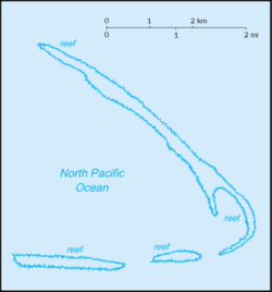 Mapa del territorio actual de Arrecife Kingman