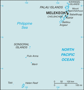 Mapa del territorio actual de Palau