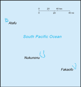 Mapa del territorio actual de Tokelau
