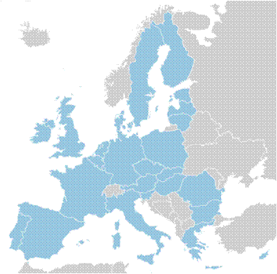 Mapa del territorio actual de Unión Europea