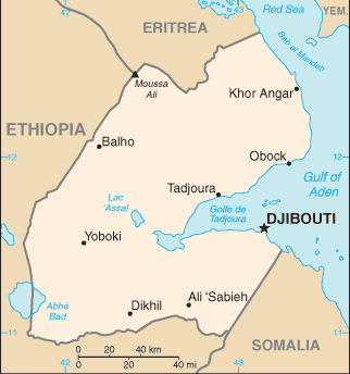 Mapa territorial global de Djibouti Mapa del territorio actual de Djibouti