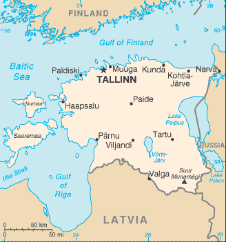 Mapa territorial global de Estonia Mapa del territorio actual de Estonia