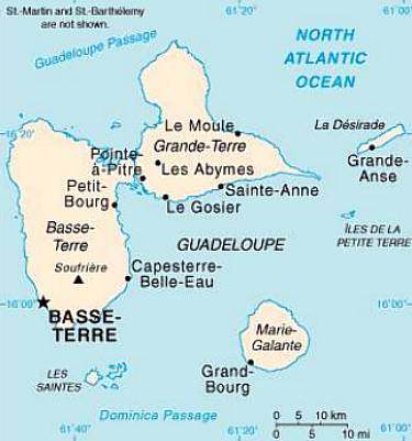 Mapa del territorio actual de Guadalupe