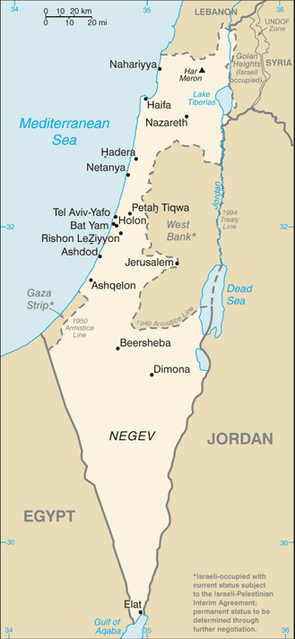 Mapa territorial global de Israel Mapa del territorio actual de Israel