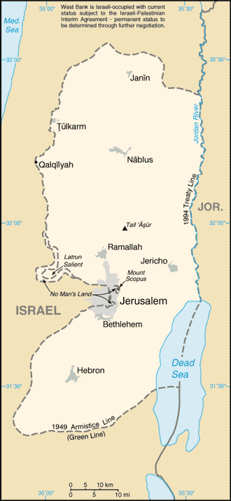 Mapa territorial global de Territorios Palestinos Mapa del territorio actual de Territorios Palestinos