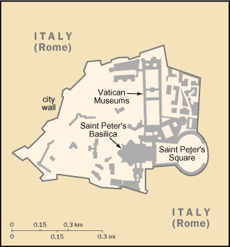 Mapa territorial global de Vaticano Mapa del territorio actual de Vaticano